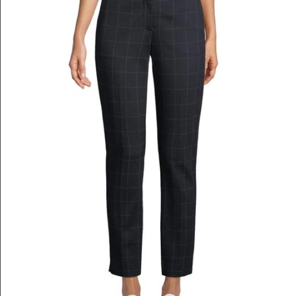 Theory Straight-leg Windowpane-check Knit Trousers